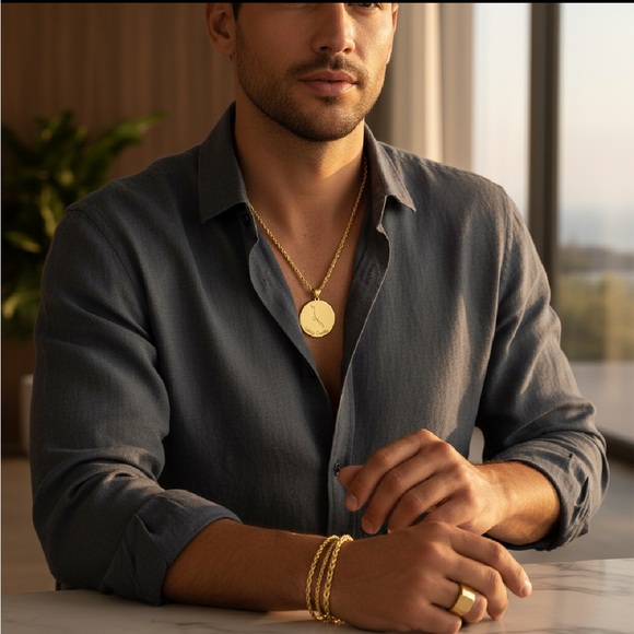18K Gold Lošinj Round Pendant & Necklace Set | Bellamare Jewelry